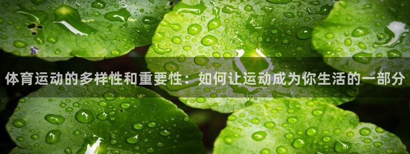 欧亿体育官方正版app开户：体育运动的多样性和重要性：如何让